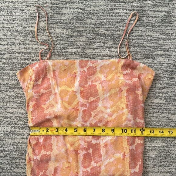 New Revolve LOVERS+FRIENDS Emmett Pink Snakeskin Ruched Ruffle Mini Dress Small - Picture 7 of 12